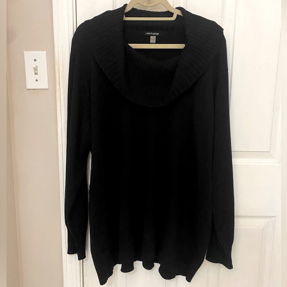 Cable & Gauge Black Cowl Neck Women’s Sweater